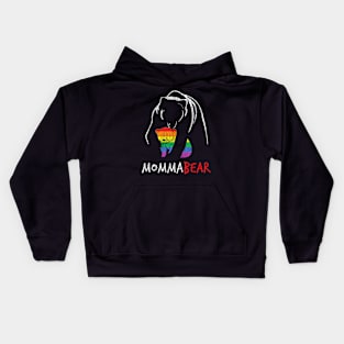 Rainbow Mama Bear Hug Love Support Parent Pride Lgbt Kids Hoodie